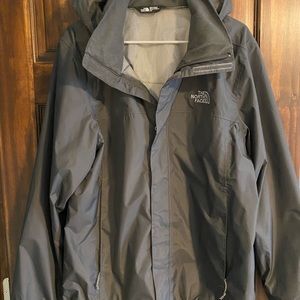 North Face men’s rain jacket with hood.